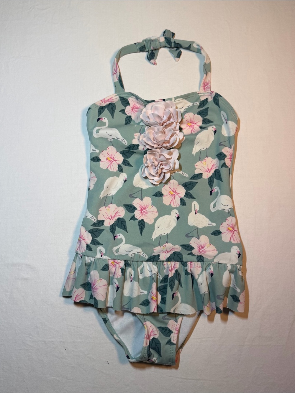 Janie and Jack Flamingo Hibiscus Swimsuit